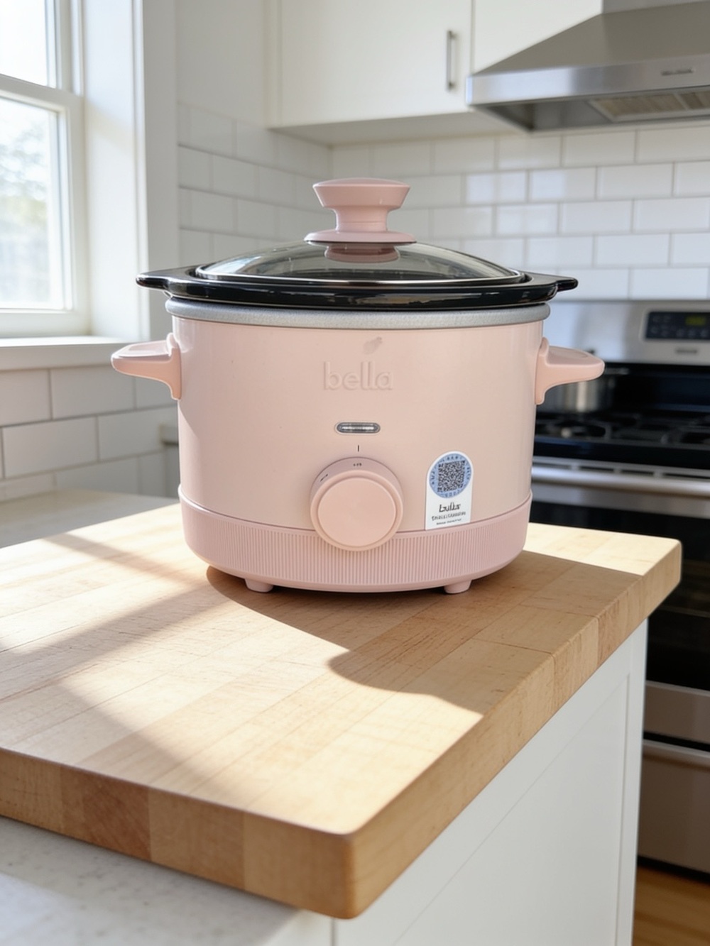 Bella Pink Electric Slow Cooker with Glass Lid